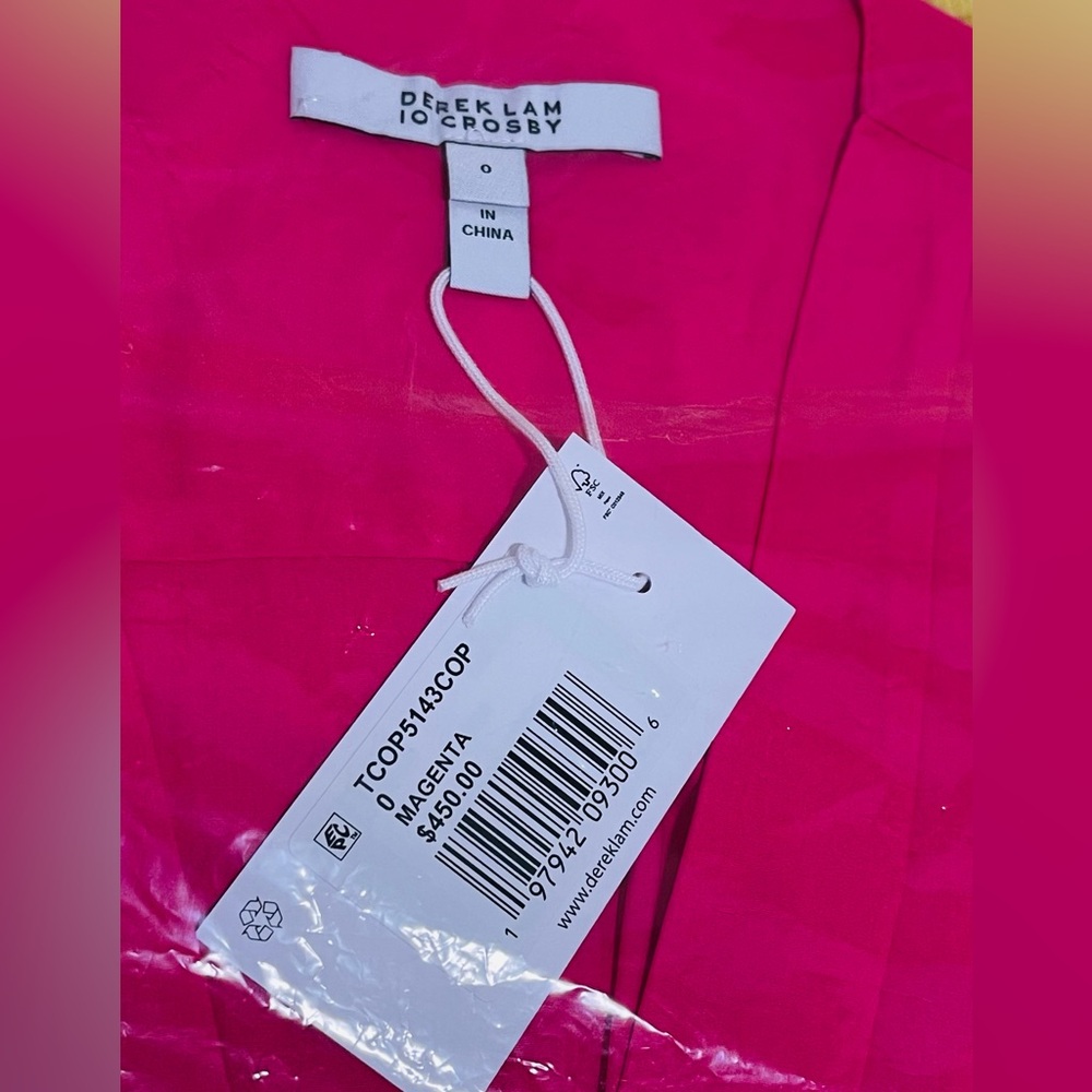 Derek Lam size 0 Vibrant pink  V-Neck Dress new with tags - Picture 4 of 6